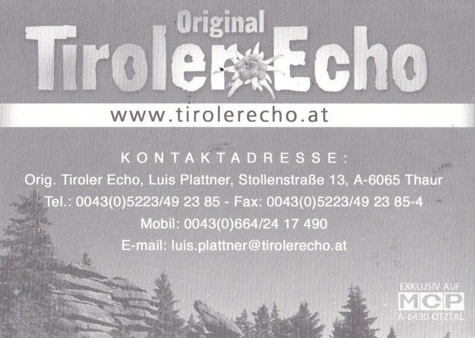 Autogramme Volksmusik | ORIGINAL TIROLER ECHO | 2000er (Portrait Color) MCP
