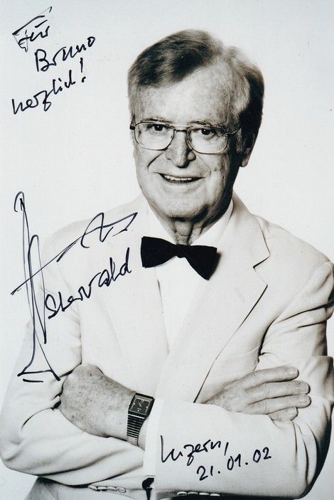 Autogramm Orchester | HAZY OSTERWALD | 1990er Foto (Portrait SW) 