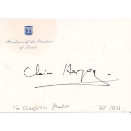 Autograph Politik | Israel | Chaim HERZOG | Präsident 1983-1993