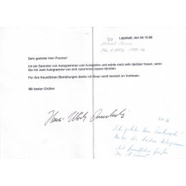 Autograph Politik | SPD | Konrad PORZNER (BND-Präsident) Brief