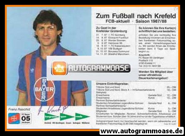 Autogramm Fussball | KFC Uerdingen 05 | 1987 | Franz RASCHID 