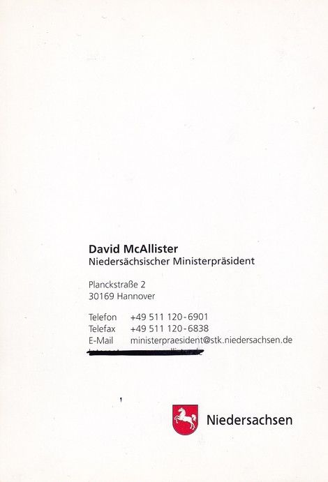 Autogramm Politik | CDU | David McALLISTER | 2000er (Portrait Color) 