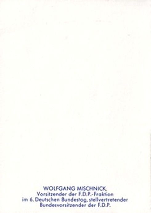 Autogramm Politik | FDP | Wolfgang MISCHNICK | 1970er (Portrait Color)