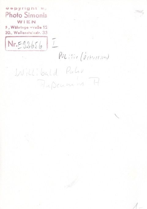 Autogramm Politik | Österreich | Willibald PAHR | 1980er Foto (Portrait SW) Aussenminister
