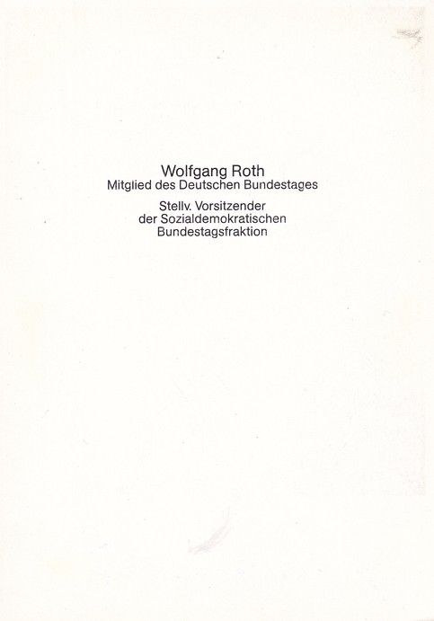 Autogramm Politik | SPD | Wolfgang ROTH | 1990er (Portrait Color) 2