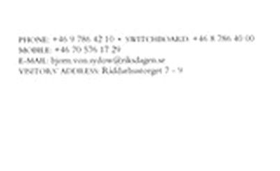 Autogramm Politik | Schweden | Björn VON SYDOW | 2000er (Visitenkarte) Verteidigungsminister
