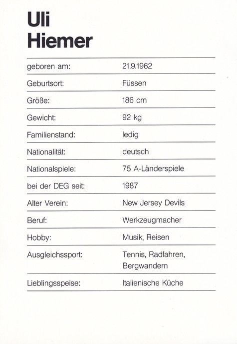 Autogramm Eishockey | Düsseldorfer EG | 1990er Epson | Rick AMANN
