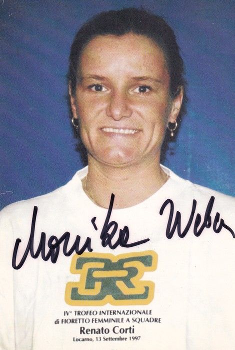 Autogramm Fechten | Monika WEBER | 1999 (Portrait Color) OS-Silber