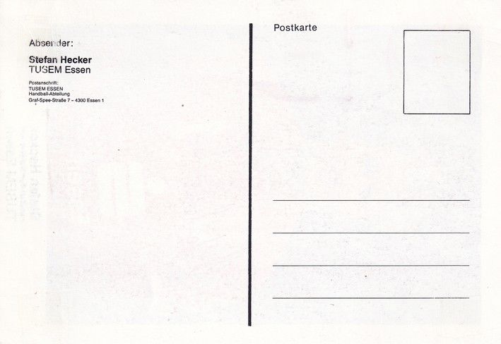 Autogramm Handball | TUSEM Essen | 1990er Sparkasse | Stefan HECKER