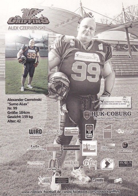 Autogramm American Football | Rostock Griffins | 2011 | Alex CZERWINSKI 