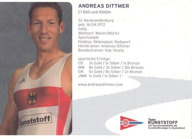 Autogramm Kanu | Andreas DITTMER | 2007 (Rennszene Color) OS-Gold