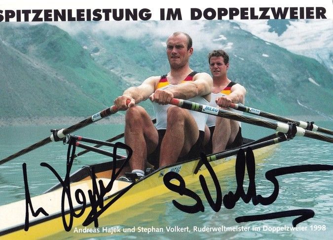 Autogramme Rudern | Andreas HAJEK + Stephan VOLKERT | 1998 (Rennszene Color MEAG) OS-Gold