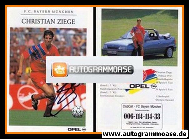 Autogramm Fussball | FC Bayern M&uuml;nchen | 1992 | Christian ZIEGE
