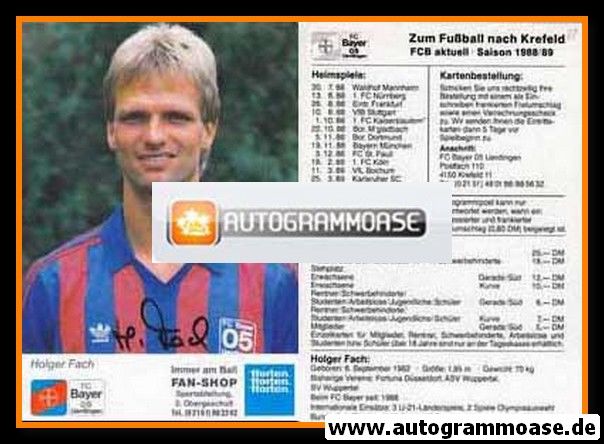 Autogramm Fussball | KFC Uerdingen 05 | 1988 | Holger FACH