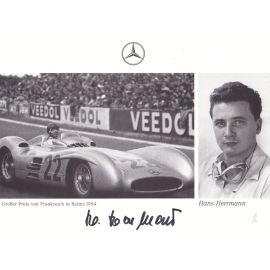 Autogramm Formel 1 | Hans HERRMANN | 1950er Retro (Collage SW) Mercedes