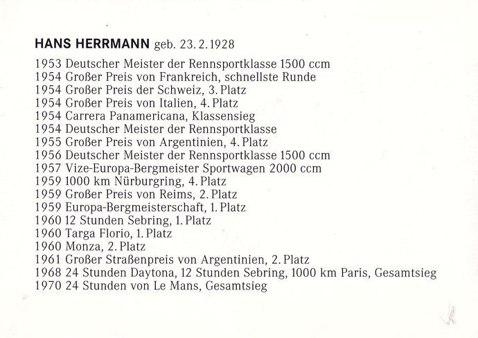 Autogramm Formel 1 | Hans HERRMANN | 1950er Retro (Collage SW) Mercedes