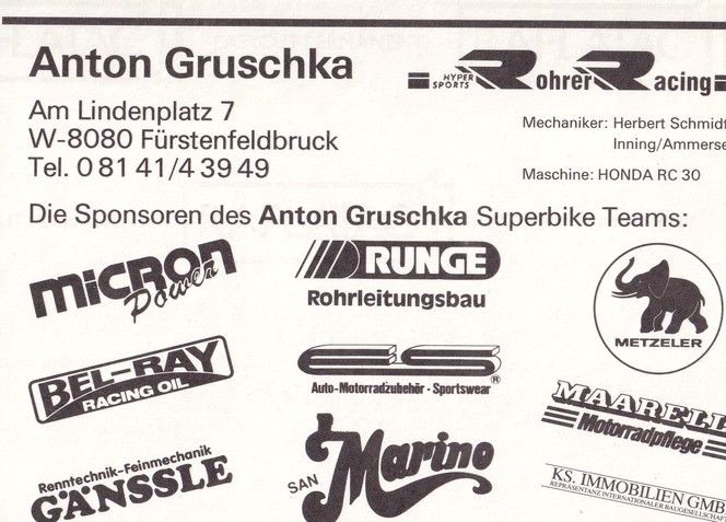 Autogramm Motorrad | Anton GRUSCHKA | 1980er (Collage Color) Honda