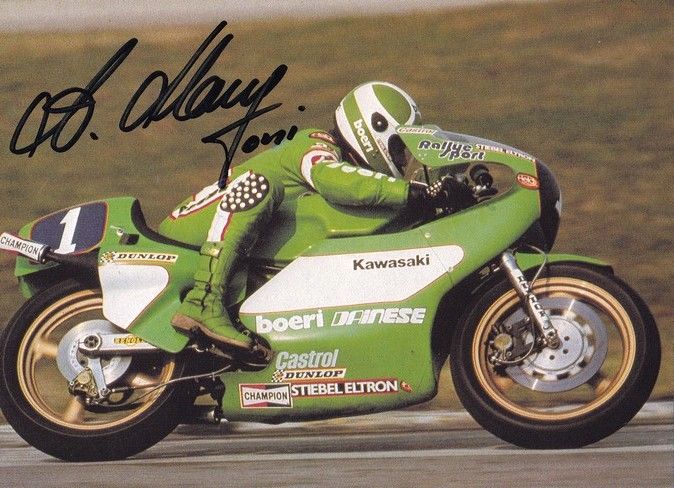 Autogramm Motorrad | Anton MANG | 1981 (Rennszene Color) Kawasaki