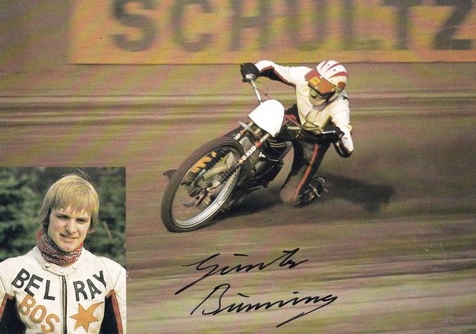 Autogramm Motorrad | Günter BÜNNING | 1980er (Collage Color) 