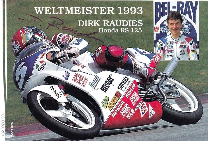 Autogramm Motorrad | Dirk RAUDIES | 1993 (Collage Color) WM Honda