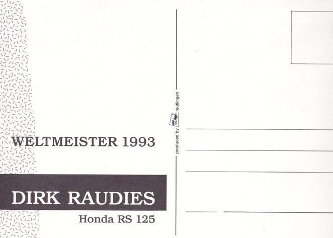 Autogramm Motorrad | Dirk RAUDIES | 1993 (Collage Color) WM Honda