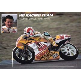 Autogramm Motorrad | Helmut BRADL | 1990er (Collage Color) Honda