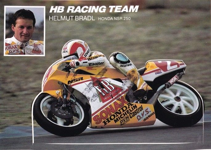 Autogramm Motorrad | Helmut BRADL | 1990er (Collage Color) Honda