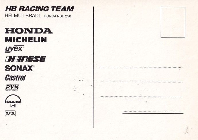 Autogramm Motorrad | Helmut BRADL | 1990er (Collage Color) Honda