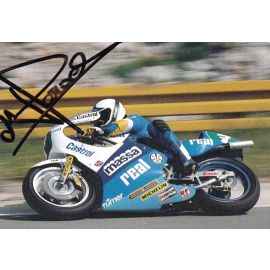 Autogramm Motorrad | Manfred HERWEH | 1980er (Rennszene Color) Massa 2