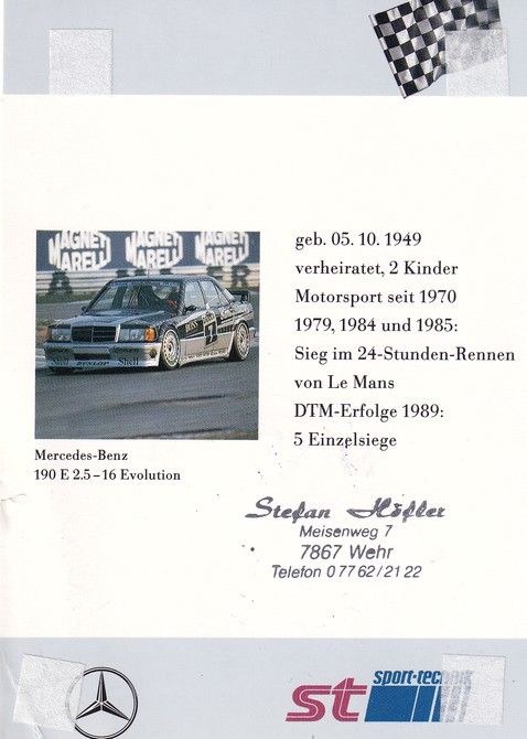 Autogramm Tourenwagen | Klaus LUDWIG | 1980er (Portrait Color) Mercedes