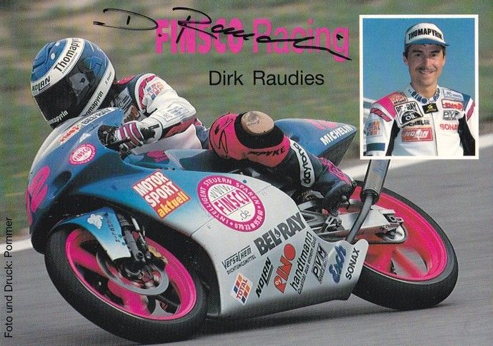 Autogramm Motorrad | Dirk RAUDIES | 1990er (Collage Color) FINSCO