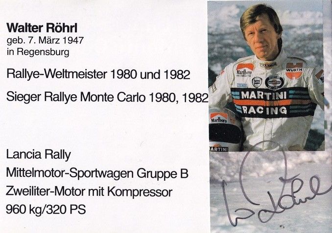 Autogramm Rallye | Walter RÖHRL | 1983 (Rennszene Lancia) Monte Carlo