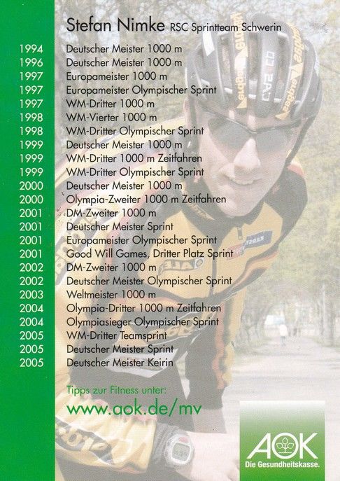 Autogramm Radsport | Stefan NIMKE | 2005 (Medaillen Color AOK) OS-Gold