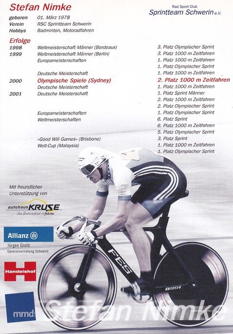 Autogramm Radsport | Stefan NIMKE | 2001 (Portrait Color Schwerin) OS-Gold