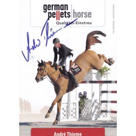 Autogramm Reiten | Andre THIEME | 2010er (Sprungszene Color) German Pellets