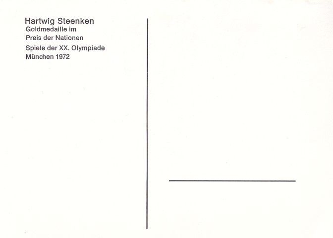 Autogramm Reiten | Hartwig STEENKEN | 1972 (Sprungszene SW) OS-Gold