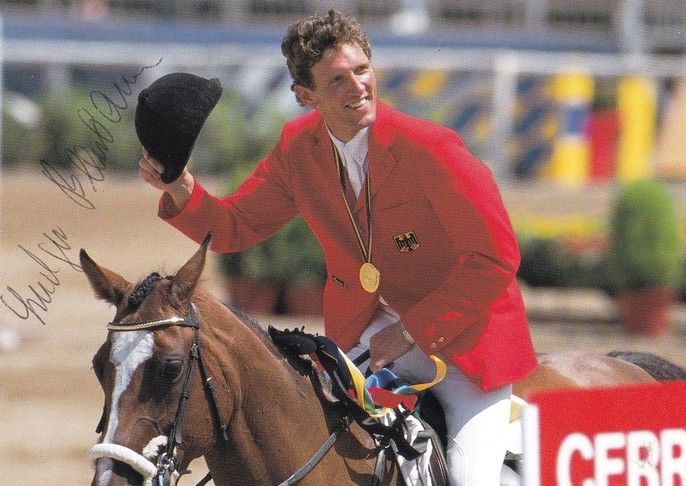 Autogramm Reiten | Ludger BEERBAUM | 1992 (Jubelszene Color Pikeur) OS-Gold