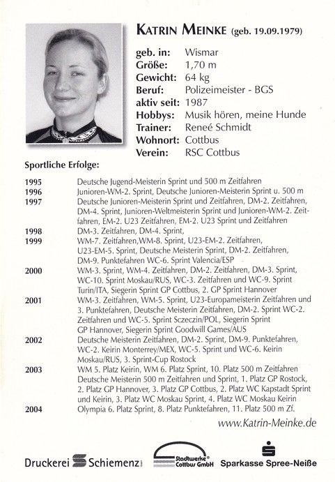 Autogramm Radsport | Katrin MEINKE | 2004 (Collage Color)