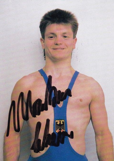 Autogramm Ringen | Markus SCHERER | 1989 (Portrait Color) OS-Silber