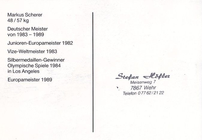 Autogramm Ringen | Markus SCHERER | 1989 (Portrait Color) OS-Silber