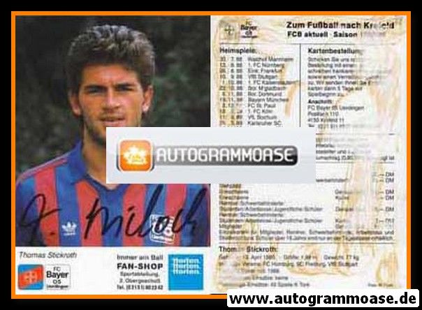 Autogramm Fussball | KFC Uerdingen 05 | 1988 | Thomas STICKROTH