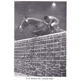 Autogramm Reiten | Hans Günter WINKLER | 1960er (Sprungszene SW Grande Giso) OS-Gold