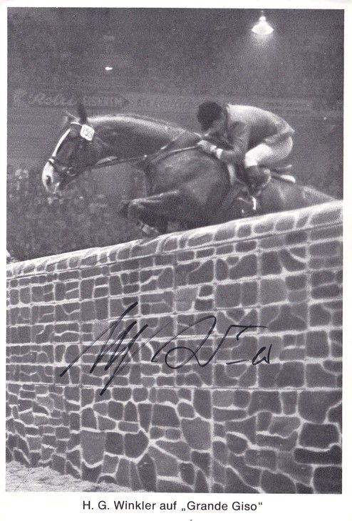 Autogramm Reiten | Hans Günter WINKLER | 1960er (Sprungszene SW Grande Giso) OS-Gold