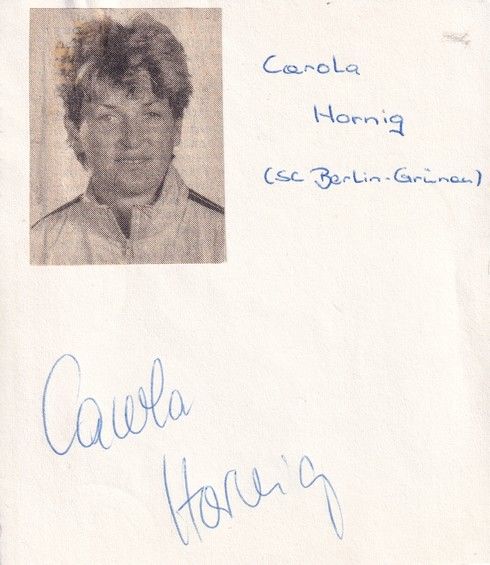 Autograph Rudern | Carola HORNIG (DDR 1980er) OS-Gold