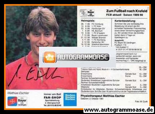 Autogramm Fussball | KFC Uerdingen 05 | 1989 | Matthias ESCHLER
