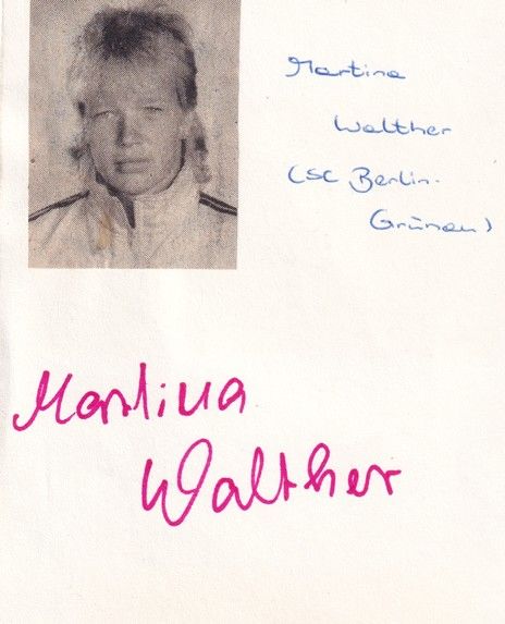 Autograph Rudern | Martina WALTHER (DDR 1980er) OS-Gold