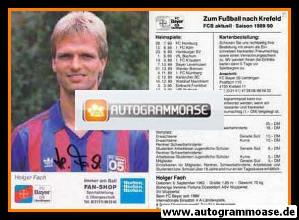 Autogramm Fussball | KFC Uerdingen 05 | 1989 | Holger FACH