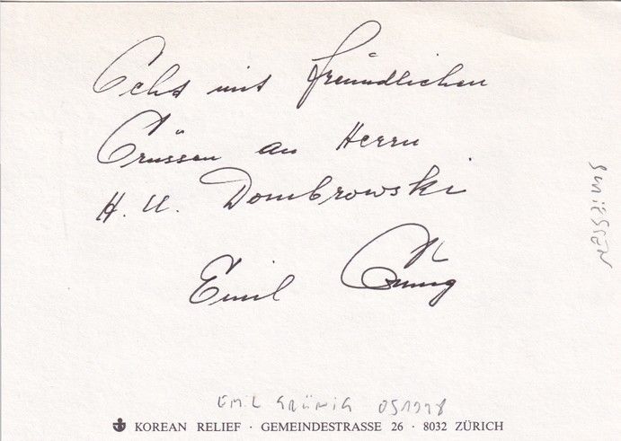 Autograph Schiessen | Emil GRÜNIG | 1948 OS-Gold Schweiz
