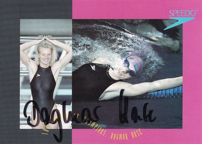 Autogramm Schwimmen | Dagmar HASE | 1990er (Collage Color Speedo) OS-Gold