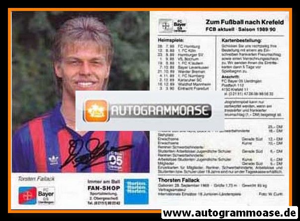 Autogramm Fussball | KFC Uerdingen 05 | 1989 | Thorsten FALLACK